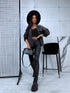 Black, matte faux leather pants "Diva" Z21-1